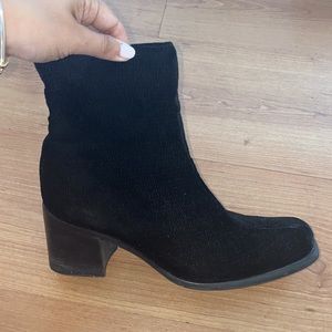 Calderone velvet booties.